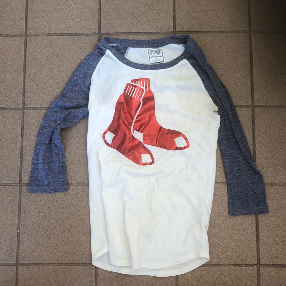 pink victoria secret red sox 3 quarter sleeve